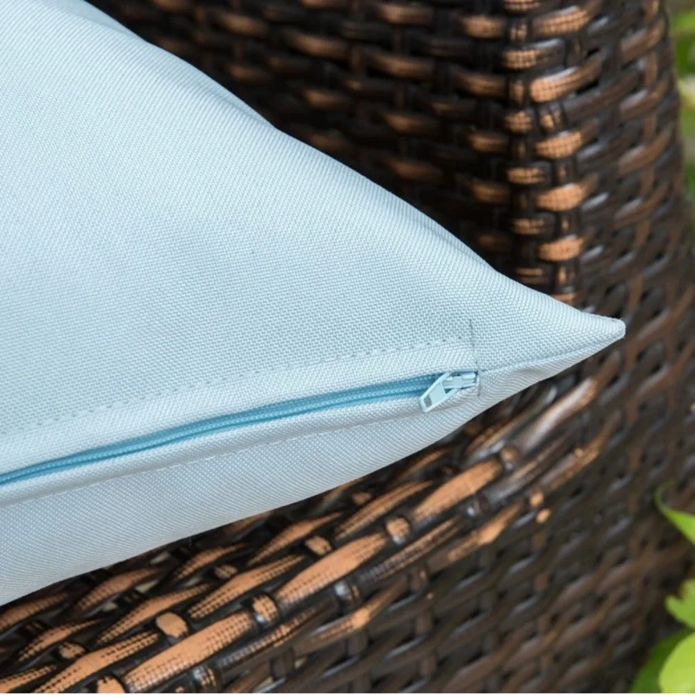 Luxury Home | Sky Blue Outdoor Water Resistant Lumbar Throw Pillow Covers
